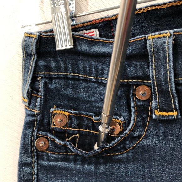 True Religion  Casey Blue Cotton Dark Wash Pockets Denim Skinny Jeans 29 - Picture 8 of 10